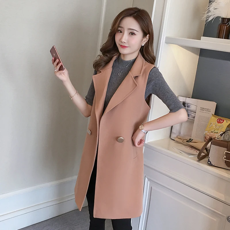 Women's Spring Loose Vest Long Female Vest Waistcoat for Women Large Size Sleeveless Cardigan Trench Vests Lady's Coat Female
Women's Spring Loose Vest Long Female Vest Waistcoat for Women Large Size Sleeveless Cardigan Trench Vests Lady's Coat Female