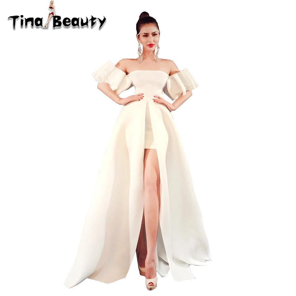 Tina Beauty Floor-Length White Long Dresses Summer 2019 New Slash Neck Midi Dress Puff Sleeve Ladies Formal Dress Women Evening
Tina Beauty Floor-Length White Long Dresses Summer 2019 New Slash Neck Midi Dress Puff Sleeve Ladies Formal Dress Women Evening