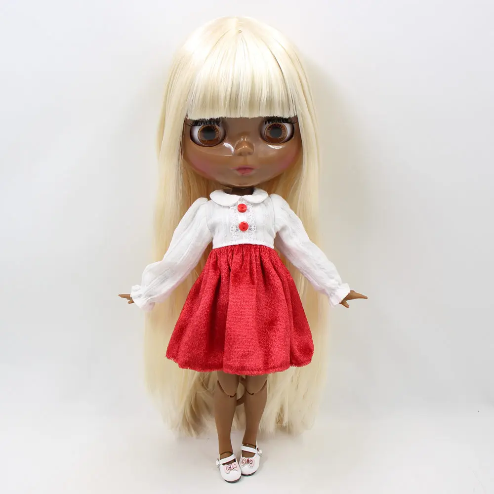 1//6 Blythe Nude ICY Doll Jointed Body Shiny Face Can Be Changed Makeup Clothes