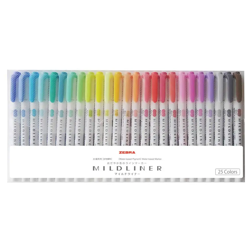 Zebra Mildliner 25 Vibrant Pastel and Bright Colors Great for Text Highlighting, Kids, Office, College, School
Zebra Mildliner 25 Vibrant Pastel and Bright Colors Great for Text Highlighting, Kids, Office, College, School
