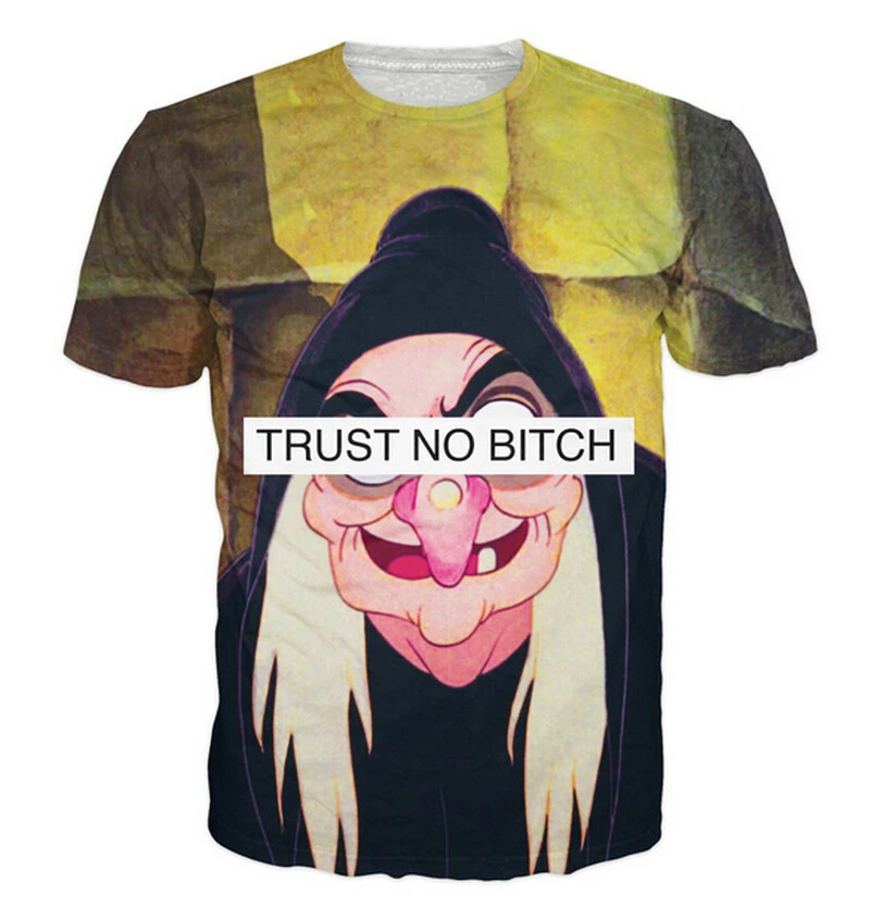 Summer style Fashion Trust No Bitch Snow White Witch T-Shirt the villainous old lady Print 3d t shirtwomen men free shipping
Summer style Fashion Trust No Bitch Snow White Witch T-Shirt the villainous old lady Print 3d t shirtwomen men free shipping