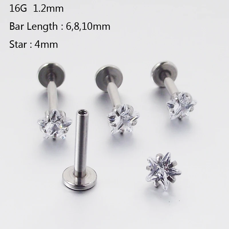 1 Piece 16G 1.2mm Stainless Steel Labret Rings Heart Zircon Stone Tragus Earring Star Lip Ring Body Piercing Jewelry
1 Piece 16G 1.2mm Stainless Steel Labret Rings Heart Zircon Stone Tragus Earring Star Lip Ring Body Piercing Jewelry