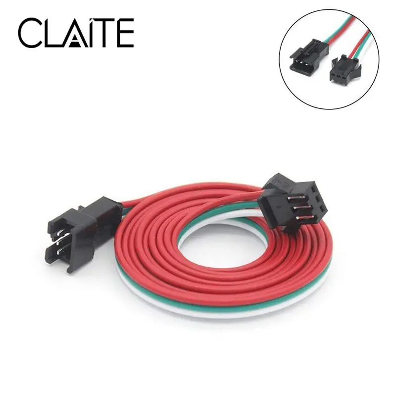 CLAITE 0.5M 1M 2M 3 Pin JST Male Female Cable WireConnector for WS2812B WS2811 SK6812 LED Strip Light
CLAITE 0.5M 1M 2M 3 Pin JST Male Female Cable WireConnector for WS2812B WS2811 SK6812 LED Strip Light
