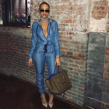Tsuretobe Bodycon Women Casual Denim Jumpsuit Summer Hoodies Higi Waist Elegant Jumpsuit Beam Leg Zipper Casual Jumpsuit Female
Tsuretobe Bodycon Women Casual Denim Jumpsuit Summer Hoodies Higi Waist Elegant Jumpsuit Beam Leg Zipper Casual Jumpsuit Female