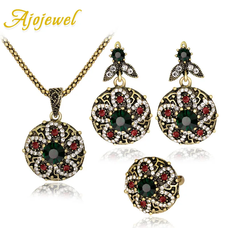 Ajojewel 3 Pcs Flower Design Custome Ethnic Jewelry Sets Women Vintage Necklace Earrings Ring With Rhinestone Resin Stone
Ajojewel 3 Pcs Flower Design Custome Ethnic Jewelry Sets Women Vintage Necklace Earrings Ring With Rhinestone Resin Stone