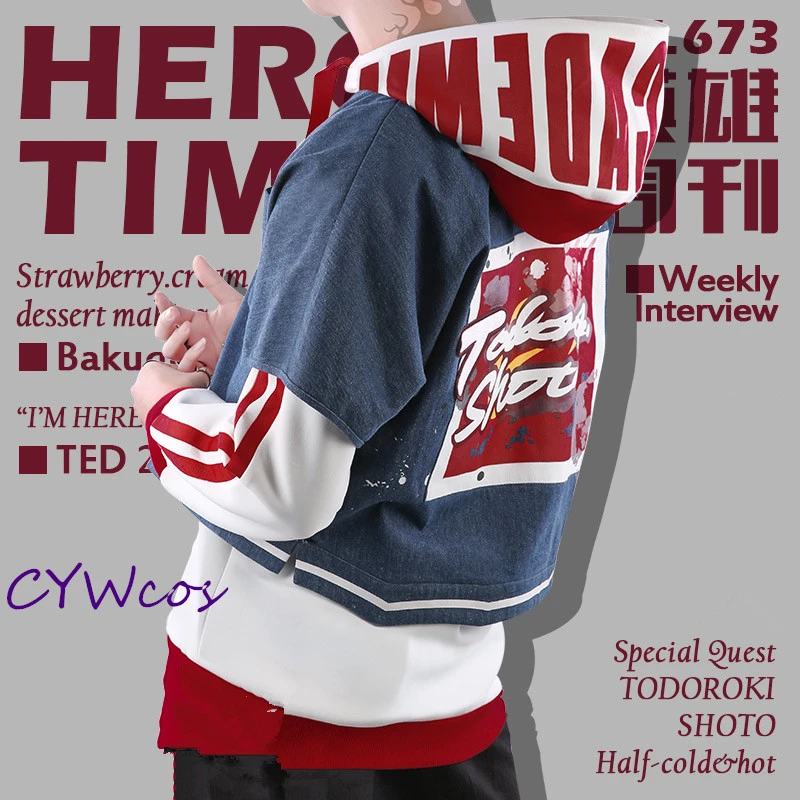 Anime Cosplay My Hero Academia Todoroki Shoto Heros Weekly Daily Hoodie Cosplay Costume Jackets Coat+Hoodie+Pants+Headdress
Anime Cosplay My Hero Academia Todoroki Shoto Heros Weekly Daily Hoodie Cosplay Costume Jackets Coat+Hoodie+Pants+Headdress