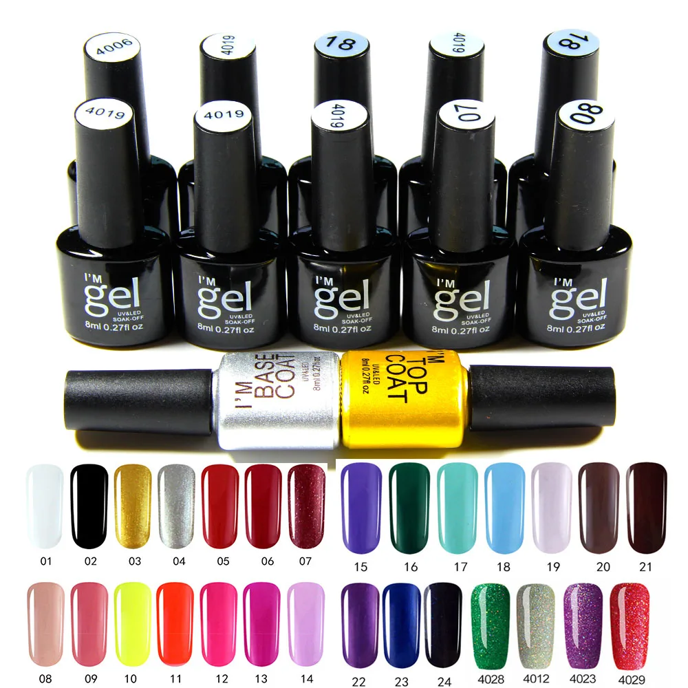 8ML *10pcs Nail Gel (choose 10 colors +base gel+top coat) Colorful Gel Nail Polish Lacquer Varnish Nail Paint Nail set
8ML *10pcs Nail Gel (choose 10 colors +base gel+top coat) Colorful Gel Nail Polish Lacquer Varnish Nail Paint Nail set