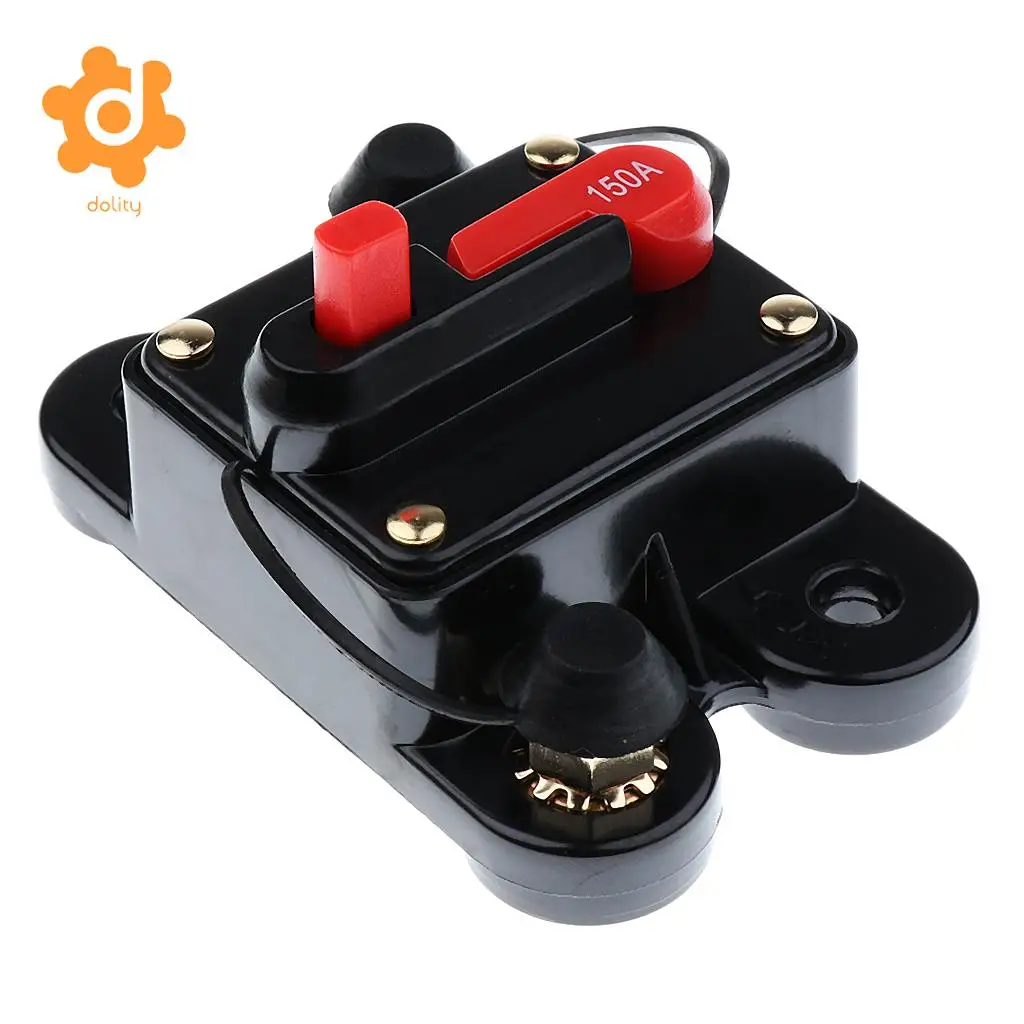 dolity 50A/150A/200A/250A Car Inline Manual Reset Circuit Breaker Fuse Power Protection DC12V-24V