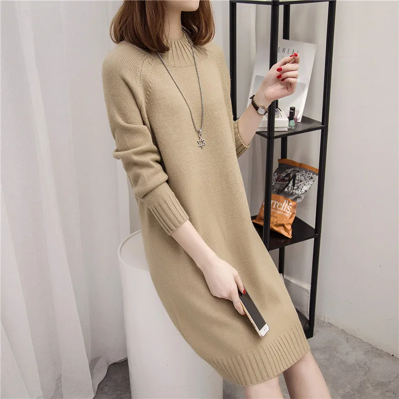 New Women's Sweater Winter 2018 Autumn Fashion All-match Thick Knitting Pullovers Loose Knitted Dress Female White Black S-XL
New Women's Sweater Winter 2018 Autumn Fashion All-match Thick Knitting Pullovers Loose Knitted Dress Female White Black S-XL
