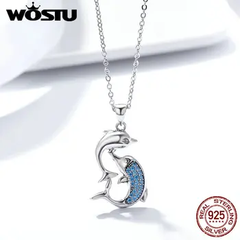 WOSTU Romantic 100% 925 Sterling Silver Love Dolphins Pendant Necklace For Women Silver Jewelry Mother's Day Gift FIN168
WOSTU Romantic 100% 925 Sterling Silver Love Dolphins Pendant Necklace For Women Silver Jewelry Mother's Day Gift FIN168