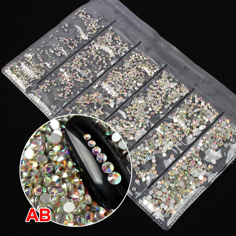 Hot sale Crystal AB Mix size Rhinestone SS3-SS10 Flatback Stone 1728pcs Nail art crystal Strass use for DIY Nail decoration
Hot sale Crystal AB Mix size Rhinestone SS3-SS10 Flatback Stone 1728pcs Nail art crystal Strass use for DIY Nail decoration