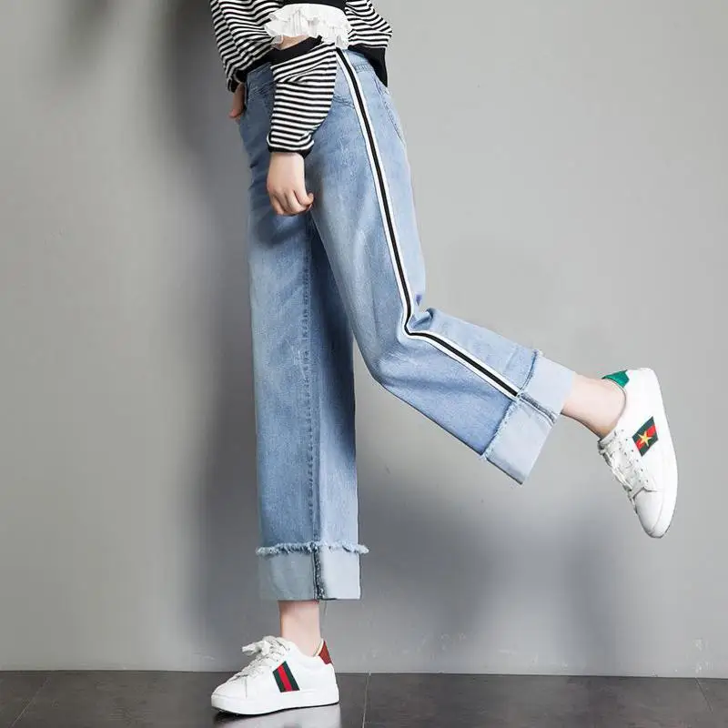 Elastic High Waist Wide Leg Loose Women Jeans Summer Girl Student Ankle Length casual Stretch Straight Denim Pants Trouser
Elastic High Waist Wide Leg Loose Women Jeans Summer Girl Student Ankle Length casual Stretch Straight Denim Pants Trouser