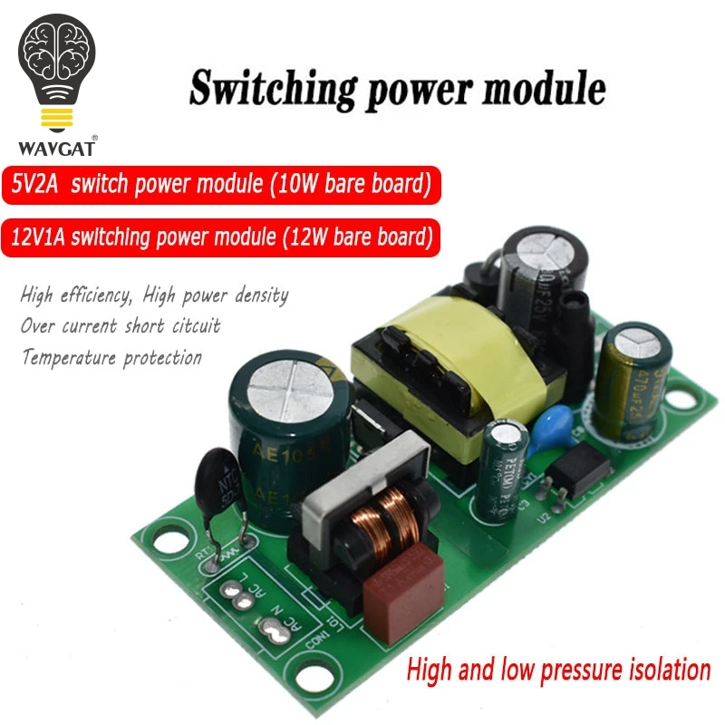 5V 2A 12V 1A 10W AC-DC Switching Power Module Isolated Power 220V to 5V 12V Switch Step Down Buck Converter Bare Circuit Board
5V 2A 12V 1A 10W AC-DC Switching Power Module Isolated Power 220V to 5V 12V Switch Step Down Buck Converter Bare Circuit Board