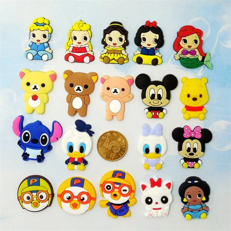 19 PCS Princess bear mickey duck Character Flat back PVC DIY Gadgets Fit Bracelets Shoe Charms hair Accessories pins badges
19 PCS Princess bear mickey duck Character Flat back PVC DIY Gadgets Fit Bracelets Shoe Charms hair Accessories pins badges