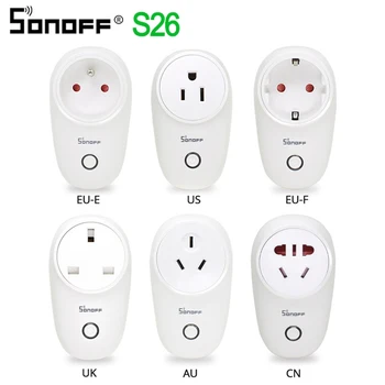 SONOFF S26 US/UK/CN/AU/EU WIFI Smart Plug Power Socket Light Switch Outlet Timer 220V Wireless Remote Control Alexa Google Home
SONOFF S26 US/UK/CN/AU/EU WIFI Smart Plug Power Socket Light Switch Outlet Timer 220V Wireless Remote Control Alexa Google Home