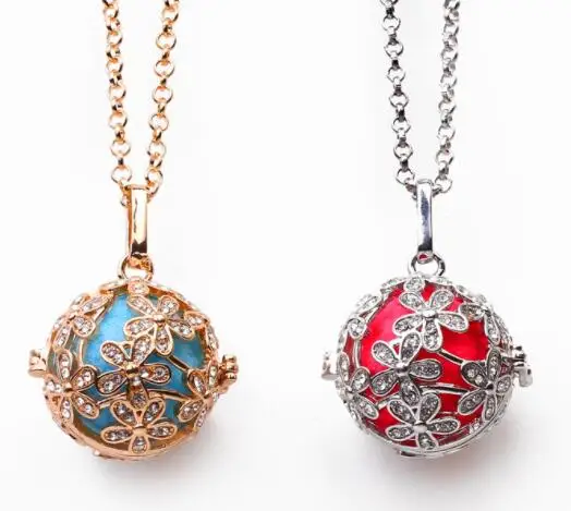 SHIYING 2019 Rhinestone flower pattern cage 2 colour for pregnant women Necklace With 16mm chime Ball we do production SYYF0188
SHIYING 2019 Rhinestone flower pattern cage 2 colour for pregnant women Necklace With 16mm chime Ball we do production SYYF0188