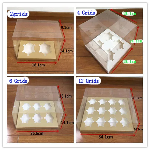 6 set 2/4/6/12 Grids Cupcake Clear Plastic Bakery Case transparent Cup Cake Muffin pastry Boxes Baking packaging container
6 set 2/4/6/12 Grids Cupcake Clear Plastic Bakery Case transparent Cup Cake Muffin pastry Boxes Baking packaging container