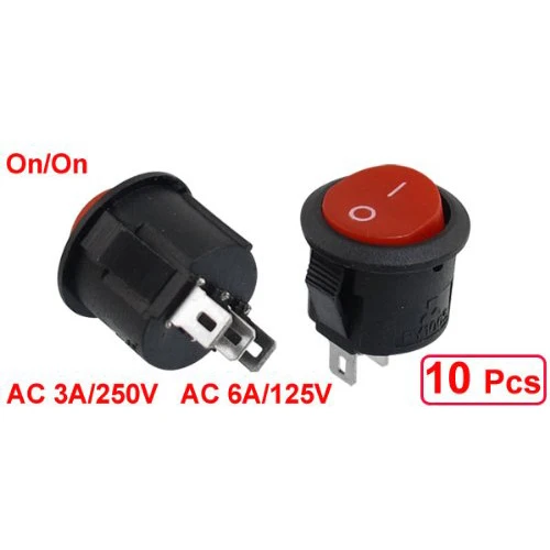 Promotion! 10 pcs SPDT Black Red Button On/On Round Rocker Switch AC 6A/125V 3A/250V
Promotion! 10 pcs SPDT Black Red Button On/On Round Rocker Switch AC 6A/125V 3A/250V