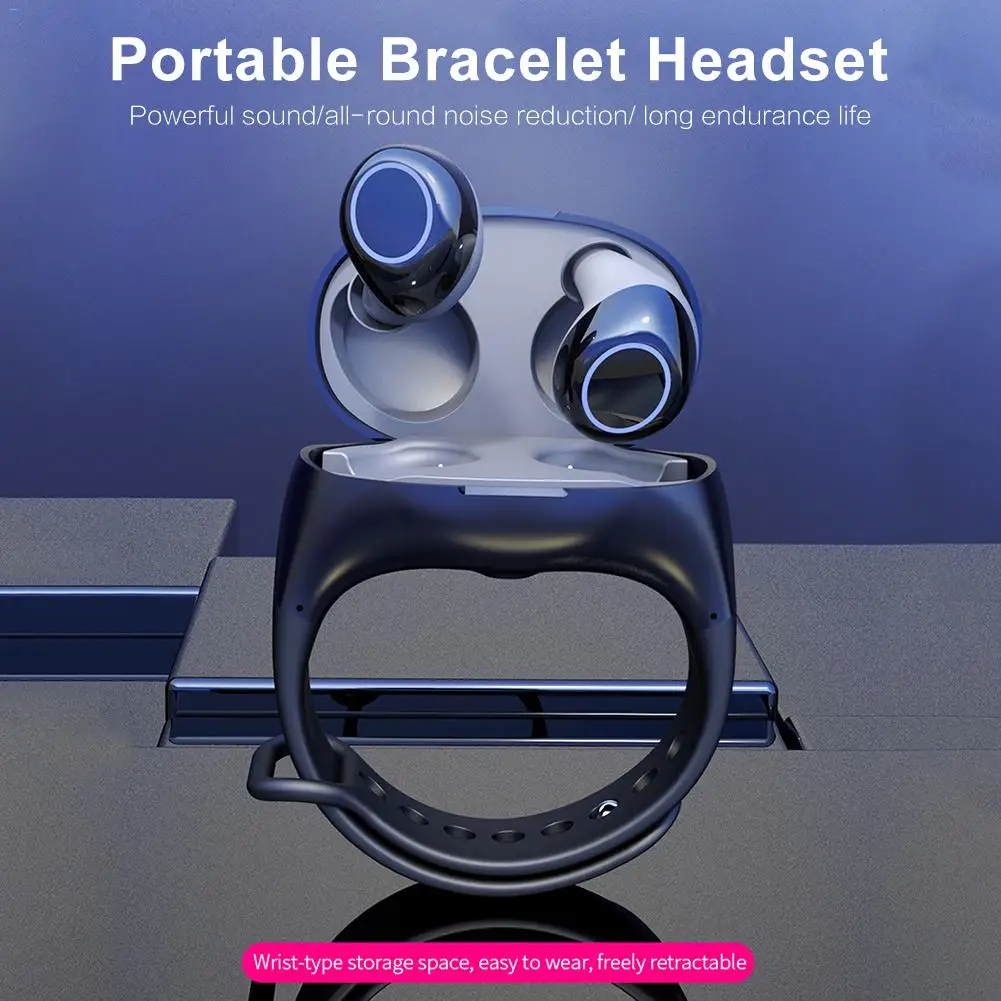 TWS Bluetooth 5.0 Wireless Bracelet Earphone Portable HIFI Mini Full Screen Unit Fitness Watch Storage Charger Stereo Headset
TWS Bluetooth 5.0 Wireless Bracelet Earphone Portable HIFI Mini Full Screen Unit Fitness Watch Storage Charger Stereo Headset