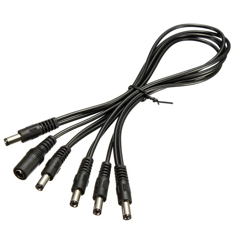 5 Way Guitar Effect Pedal Daisy Chain Power Supply Cable Splitter Copper Wire For Boss Black For Electric Guitar - Zebra SKU569111 Guitar Splitter