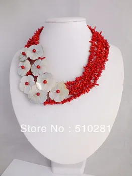 free shipping !!! 4 strands breathtaking red coral and double sea shell flower fashion amazing necklace trendy jewelry
free shipping !!! 4 strands breathtaking red coral and double sea shell flower fashion amazing necklace trendy jewelry