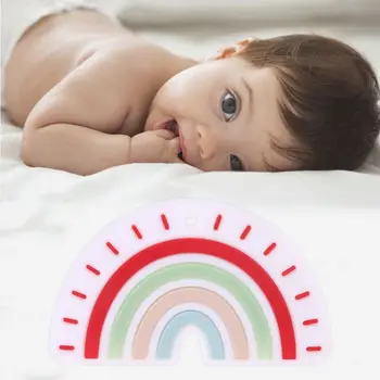 New Silicone Rainbow Tooth Gel Baby Teether Infant Newborn Chews Pacifier Chain Early Learning Toys
New Silicone Rainbow Tooth Gel Baby Teether Infant Newborn Chews Pacifier Chain Early Learning Toys