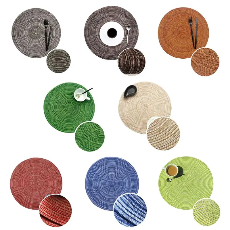 1 Pc Round Design Insulation Pad Solid Placemats Linen Non Slip Table Mat Non-slip Anti-scalding Bowl Mat Kitchen Accessories De
1 Pc Round Design Insulation Pad Solid Placemats Linen Non Slip Table Mat Non-slip Anti-scalding Bowl Mat Kitchen Accessories De