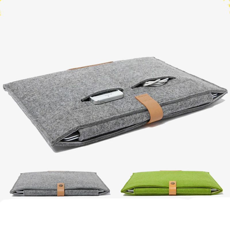 

11.6 13.3 15.4 inch Wool Felt Laptop Bag Sleeve for Macbook Air Pro Retina 11 13 15 Notebook Cover Case for Macbook Air 13 Coque