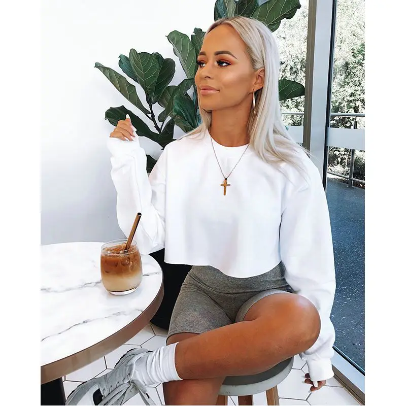BKLD Women Long Sleeve O-neck Short Hoodie Sexy Solid Color Cropped Sweatshirt Women Pullover Hoodie Harajuku Streetwear Autumn
BKLD Women Long Sleeve O-neck Short Hoodie Sexy Solid Color Cropped Sweatshirt Women Pullover Hoodie Harajuku Streetwear Autumn