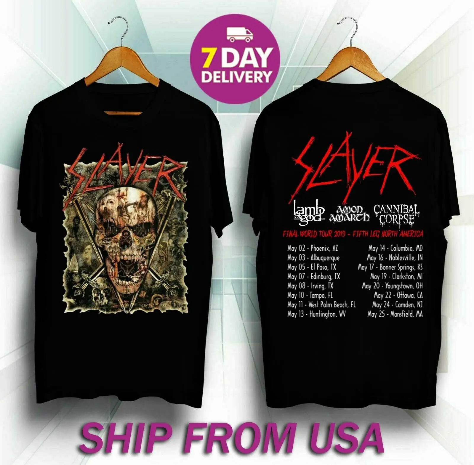 Hot Rare Slayer Final Tour 2019 Fifth Leg North America Vers T Shirt Double Side Unisex Tees
Hot Rare Slayer Final Tour 2019 Fifth Leg North America Vers T Shirt Double Side Unisex Tees