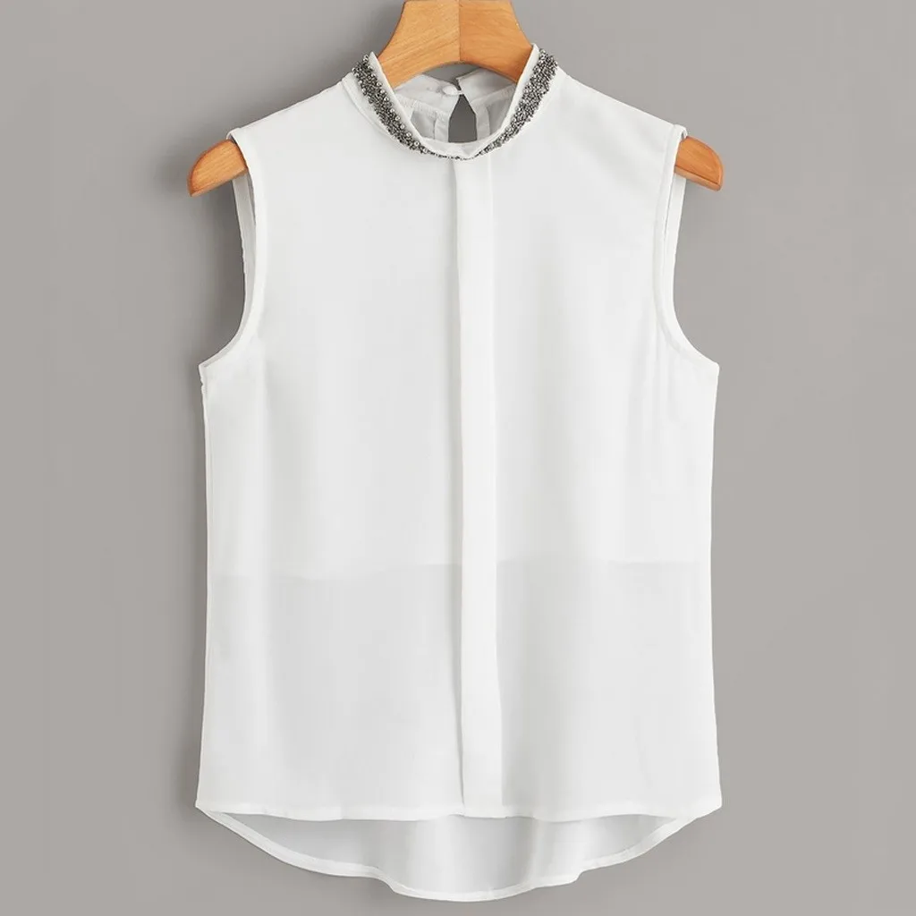 Fashion Women’s T-Shirt Casual Pure Color Sleeveless Vest High Collar Tops Holiday Beach Party Elegant Ladies Poleras mujer
Fashion Women’s T-Shirt Casual Pure Color Sleeveless Vest High Collar Tops Holiday Beach Party Elegant Ladies Poleras mujer