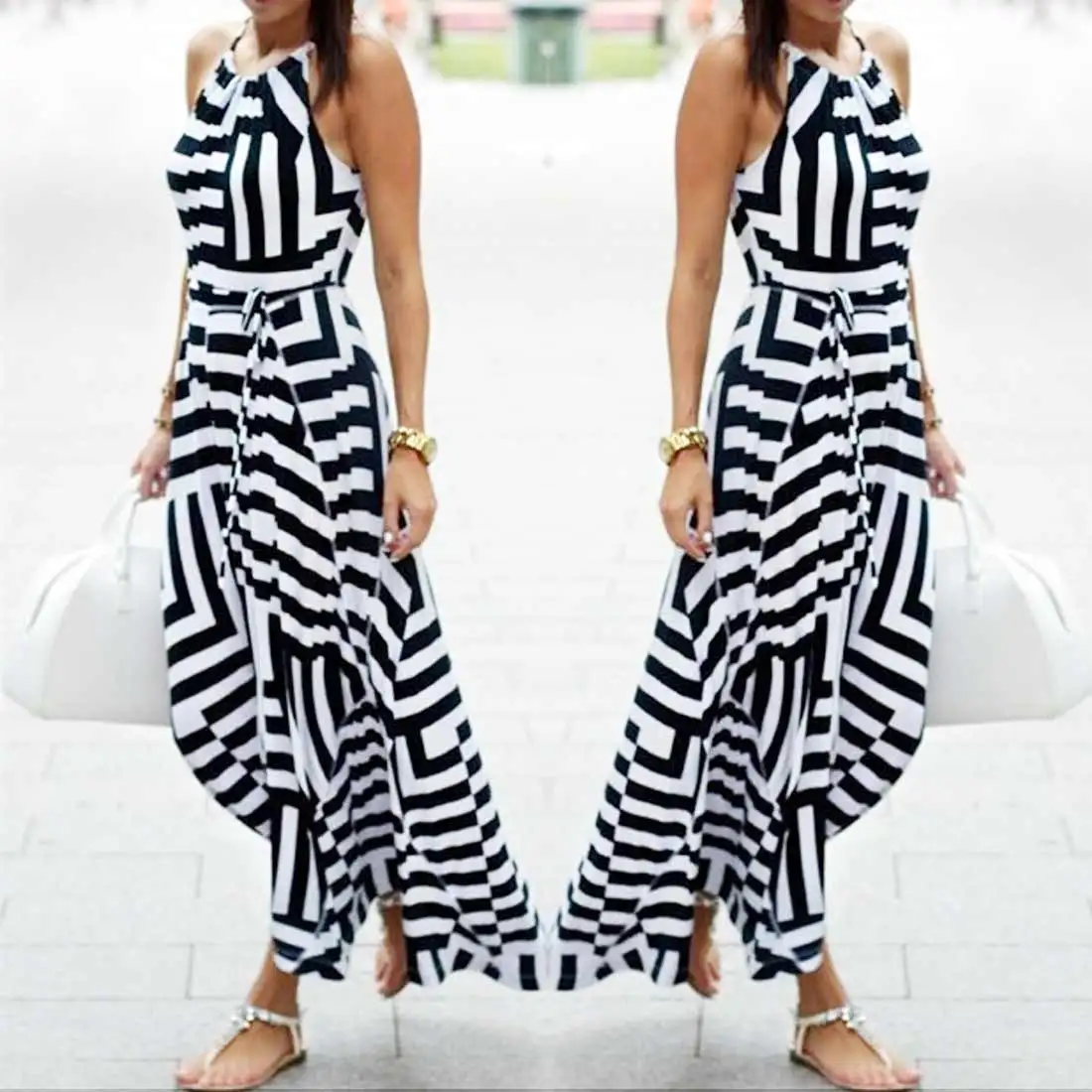 3 Colors Women Sexy Summer Dress Boho Striped Sleeveless Maxi Long Dress Beach Style Strap Sundress For Female
3 Colors Women Sexy Summer Dress Boho Striped Sleeveless Maxi Long Dress Beach Style Strap Sundress For Female