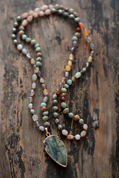 Boho Random Shape Natural Stone Strawberry Quartz Pyrite Labradorite Pendant Necklace Women Bead Lariat Necklace Dropship
Boho Random Shape Natural Stone Strawberry Quartz Pyrite Labradorite Pendant Necklace Women Bead Lariat Necklace Dropship