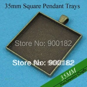 35MM Antique Bronze Plated Square Blank Tray Pendants, Blank Bezel Settings, Blank Pendant Trays For Cabochons or Stickers
35MM Antique Bronze Plated Square Blank Tray Pendants, Blank Bezel Settings, Blank Pendant Trays For Cabochons or Stickers