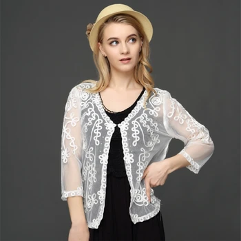 Retro 1920s Women Party Cardigans V Neck 3/4 Sleeve Embroidery Lace Mesh See-Through Thin Casual Diamond Shawl Jacket Coat
Retro 1920s Women Party Cardigans V Neck 3/4 Sleeve Embroidery Lace Mesh See-Through Thin Casual Diamond Shawl Jacket Coat