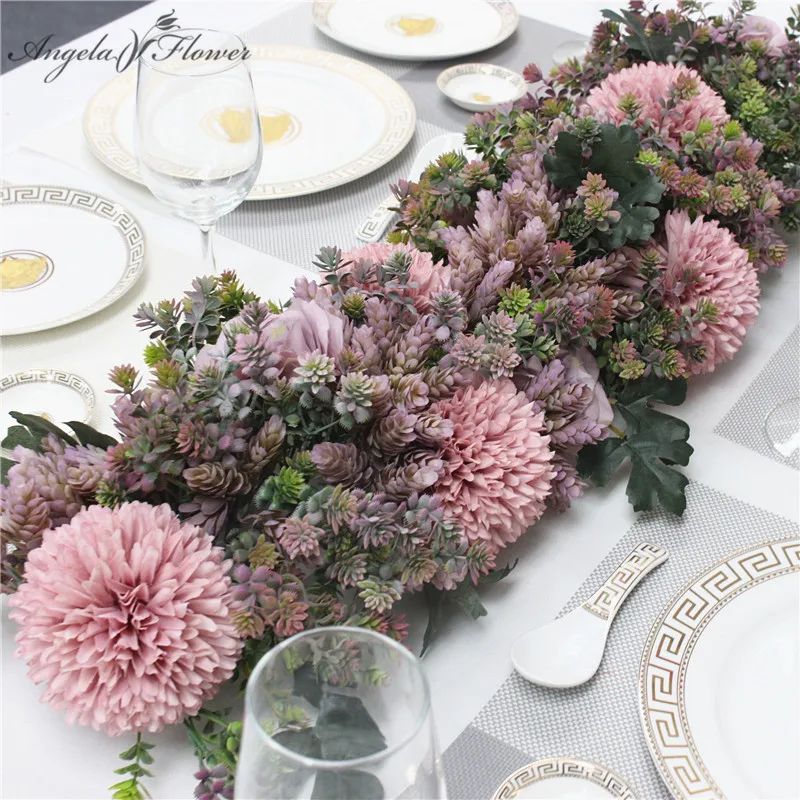 Custom luxury wedding bouquet flower row decor silk artificial flower arrangement room 30cm table centerpieces party placement
Custom luxury wedding bouquet flower row decor silk artificial flower arrangement room 30cm table centerpieces party placement