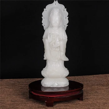 TOP GOOD Buddhist office home efficacious Talisman Protection High-grade white jade Guanyin buddha handicraft Sculpture -30CM
TOP GOOD Buddhist office home efficacious Talisman Protection High-grade white jade Guanyin buddha handicraft Sculpture -30CM