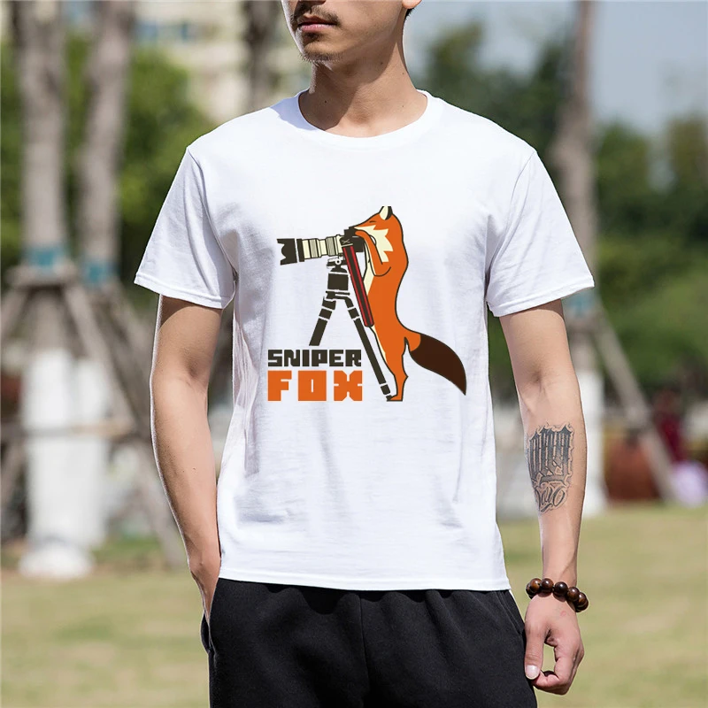 Funny Graphic Funny Photographer Standing Fox Camera With Little Sniper Fox Cotton Funny T Shirt For Men
Funny Graphic Funny Photographer Standing Fox Camera With Little Sniper Fox Cotton Funny T Shirt For Men