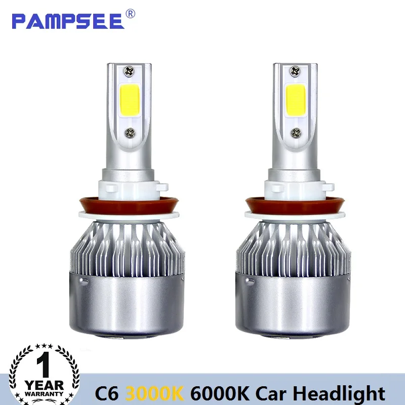 PAMPSEE C6 Car Headlight 72W 7600LM Led Light Bulbs H1 H3 H7 9005 9006 H11 H4 H9 H8 9007 Automobiles Headlamp 6000K 3000K Yellow
PAMPSEE C6 Car Headlight 72W 7600LM Led Light Bulbs H1 H3 H7 9005 9006 H11 H4 H9 H8 9007 Automobiles Headlamp 6000K 3000K Yellow
