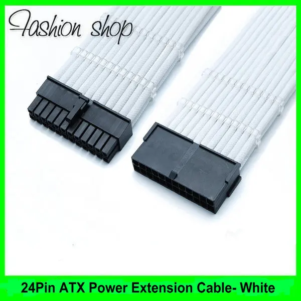 12" Single Sleeved White 24 Pin ATX PSU Female to Male PC Power Extension Cable + 2PCS Clear Cable Comb
12" Single Sleeved White 24 Pin ATX PSU Female to Male PC Power Extension Cable + 2PCS Clear Cable Comb