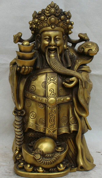 JP S0524 18" Chinese Copper Feng Shui Ru Yi Folk stand Mammon Money Wealth God Statue B0403
JP S0524 18" Chinese Copper Feng Shui Ru Yi Folk stand Mammon Money Wealth God Statue B0403