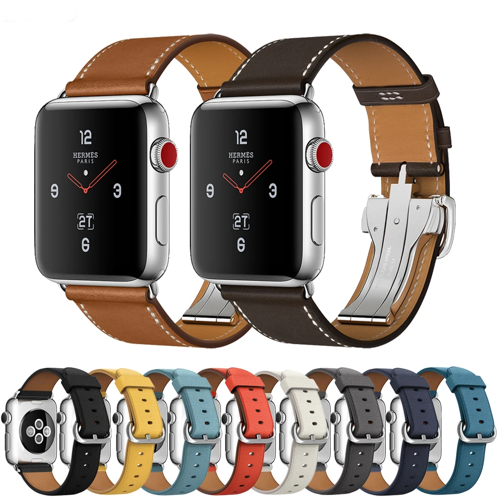 Strap For Apple Watch 4 3 2 1 Band 44mm 40mm Iwatch band 38mm 42mm Bracelet Single Tour Deployment Buckle Genuine Leather strap
Strap For Apple Watch 4 3 2 1 Band 44mm 40mm Iwatch band 38mm 42mm Bracelet Single Tour Deployment Buckle Genuine Leather strap