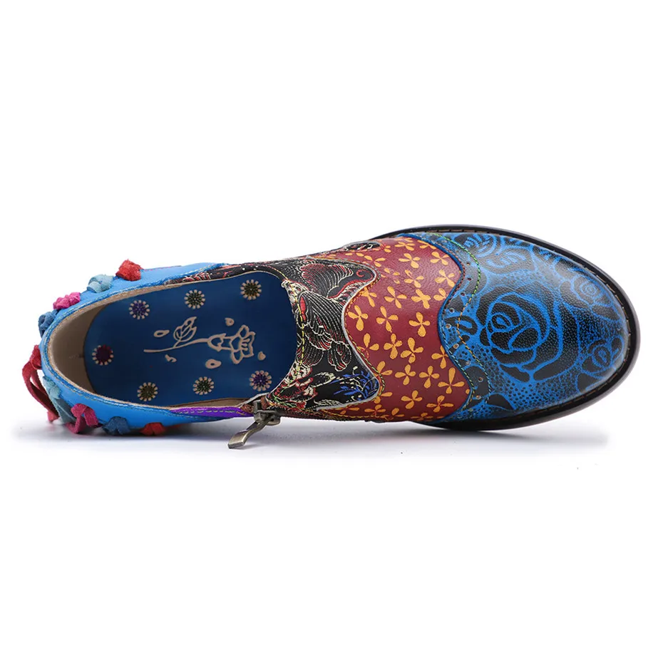 Vintage Bohemia Genuine Leather Women Pumps Handmade Comfortable Ladies Oxford Brogue Shoes Retro Slip On Embroidery Women Shoes (7)