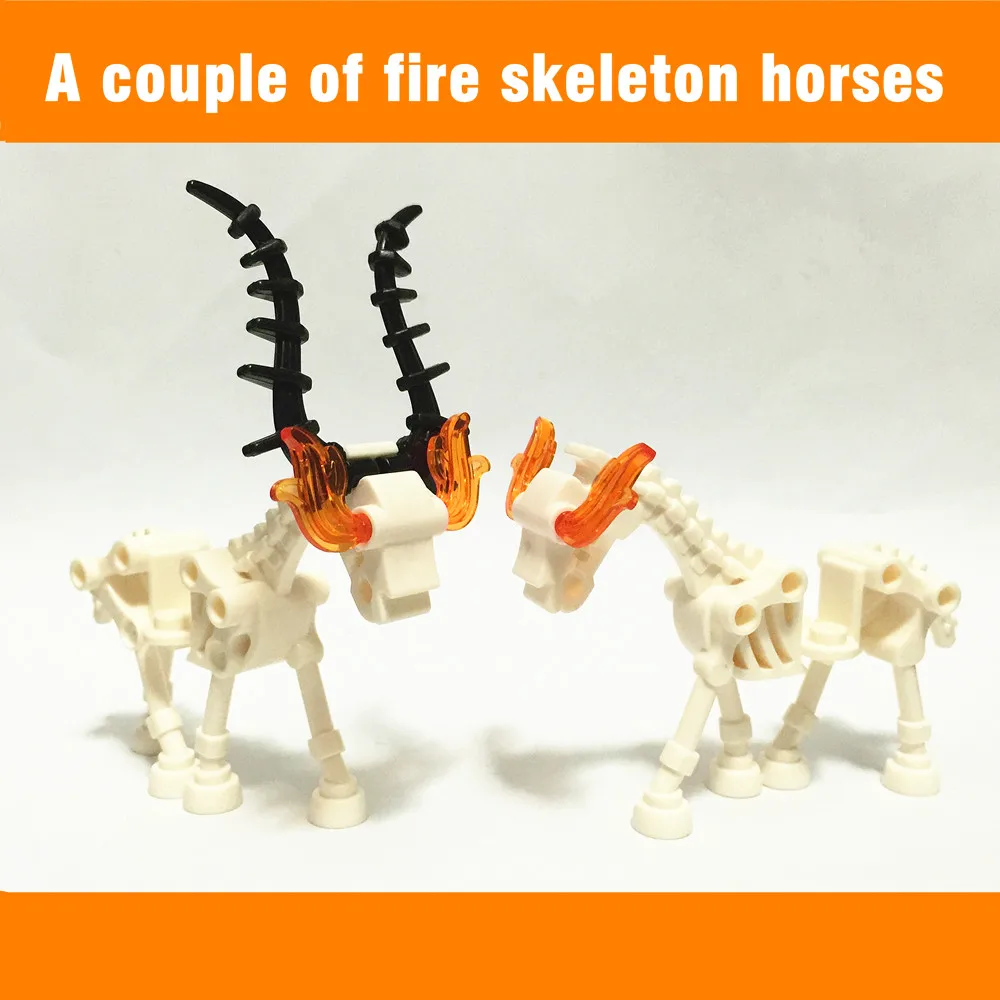 Custom White Skeleton Fire Horses enlighten building blocks Animal figures scary Halloween Kingdom Knights toys
Custom White Skeleton Fire Horses enlighten building blocks Animal figures scary Halloween Kingdom Knights toys