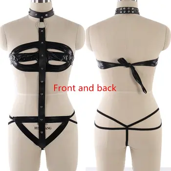 Leather Harness Full Body Bondage Adjust Plus Size Lingerie Set Sexy Cage Bra Rivet Goth Dance Club festival Rave Wear for Women
Leather Harness Full Body Bondage Adjust Plus Size Lingerie Set Sexy Cage Bra Rivet Goth Dance Club festival Rave Wear for Women