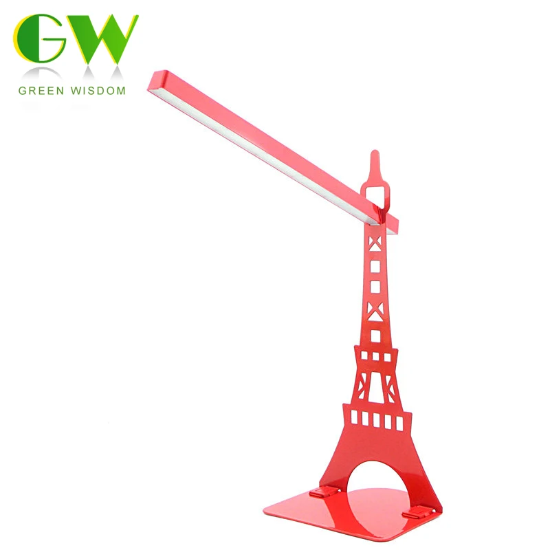 Image Touch Dimmer USB Led Desk Lamp And Bookshelf Table Lamps Modern Eiffel Tower Reading Lamp For Living Room Bedroom Lights