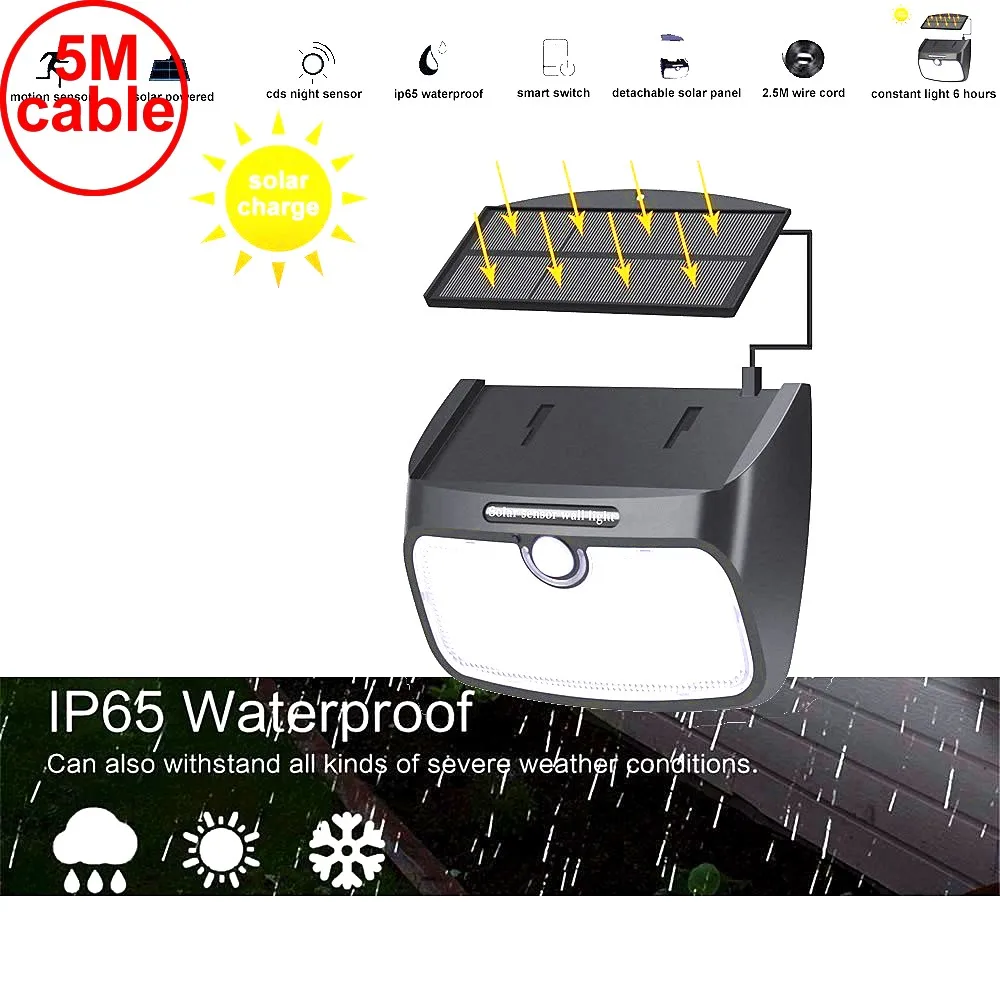 48 leds split solar panel indoor Light PIR motion radar smart 118 LED 1000LM Waterproof tor for Garden Back Door Step Stair Fen1
48 leds split solar panel indoor Light PIR motion radar smart 118 LED 1000LM Waterproof tor for Garden Back Door Step Stair Fen1