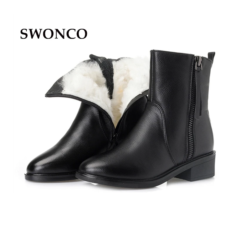 SWONCO For -26 Degree Women's Winter Boots Genuine Leather Thick Wool Warm Ladies Boot Leather Women Boots Winter Warm Shoes
SWONCO For -26 Degree Women's Winter Boots Genuine Leather Thick Wool Warm Ladies Boot Leather Women Boots Winter Warm Shoes