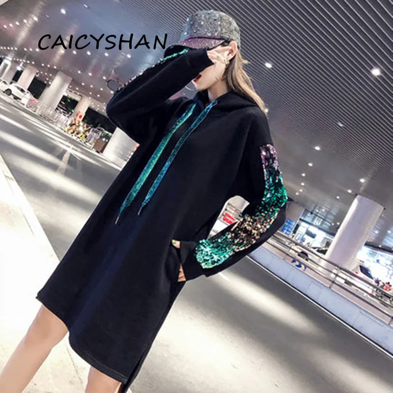 New Autumn Women Dresses Plus Size Fashion Casual Loose Embroidery Sequins Long Sleeve Hooded Sweatshirt Dress For Women One-Pie
New Autumn Women Dresses Plus Size Fashion Casual Loose Embroidery Sequins Long Sleeve Hooded Sweatshirt Dress For Women One-Pie
