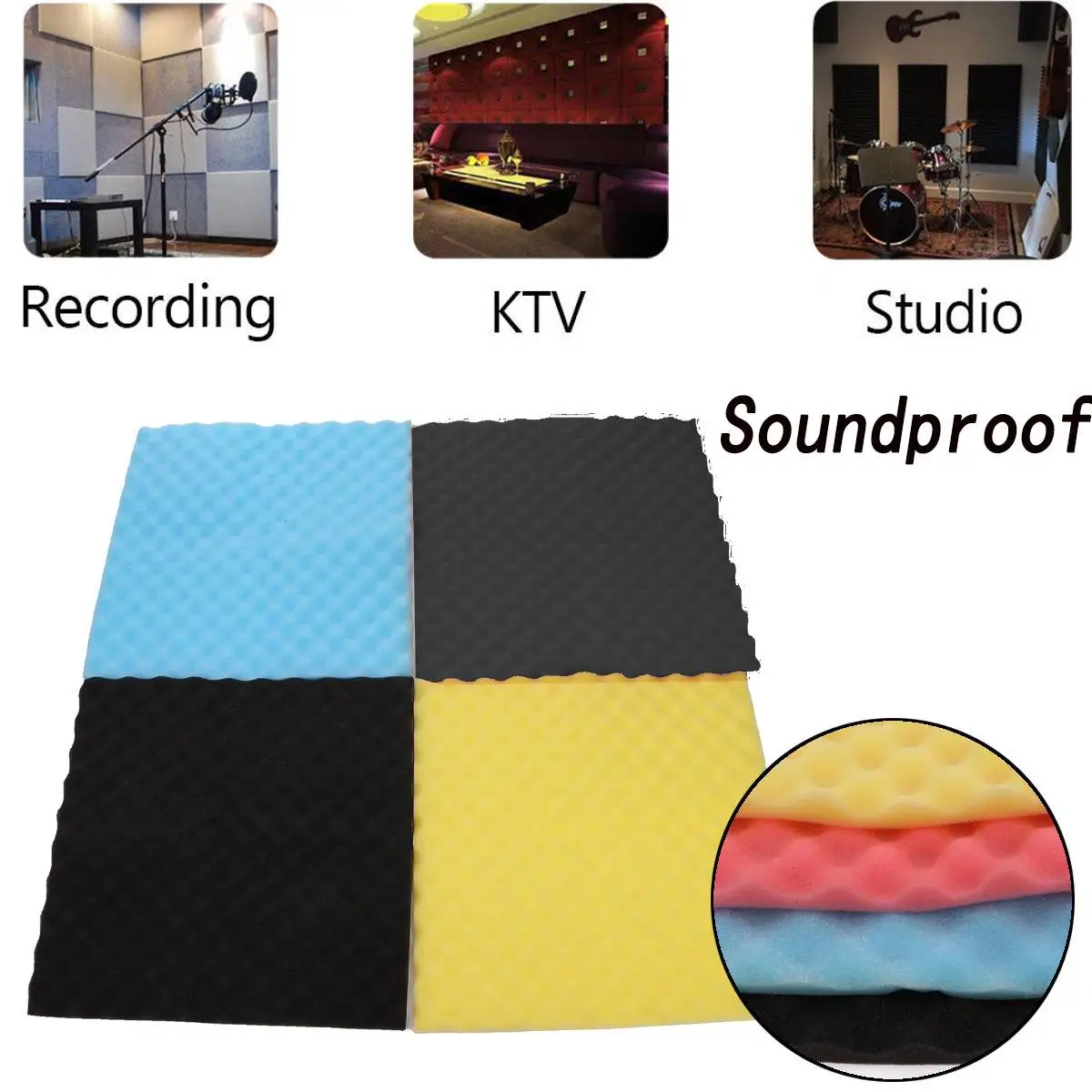 50*50*3cm Acoustic Foam Soundproof Sound Treatment Absorption Wedge Tile Studio/Music Drum Room Accessories Sound Insulation
50*50*3cm Acoustic Foam Soundproof Sound Treatment Absorption Wedge Tile Studio/Music Drum Room Accessories Sound Insulation